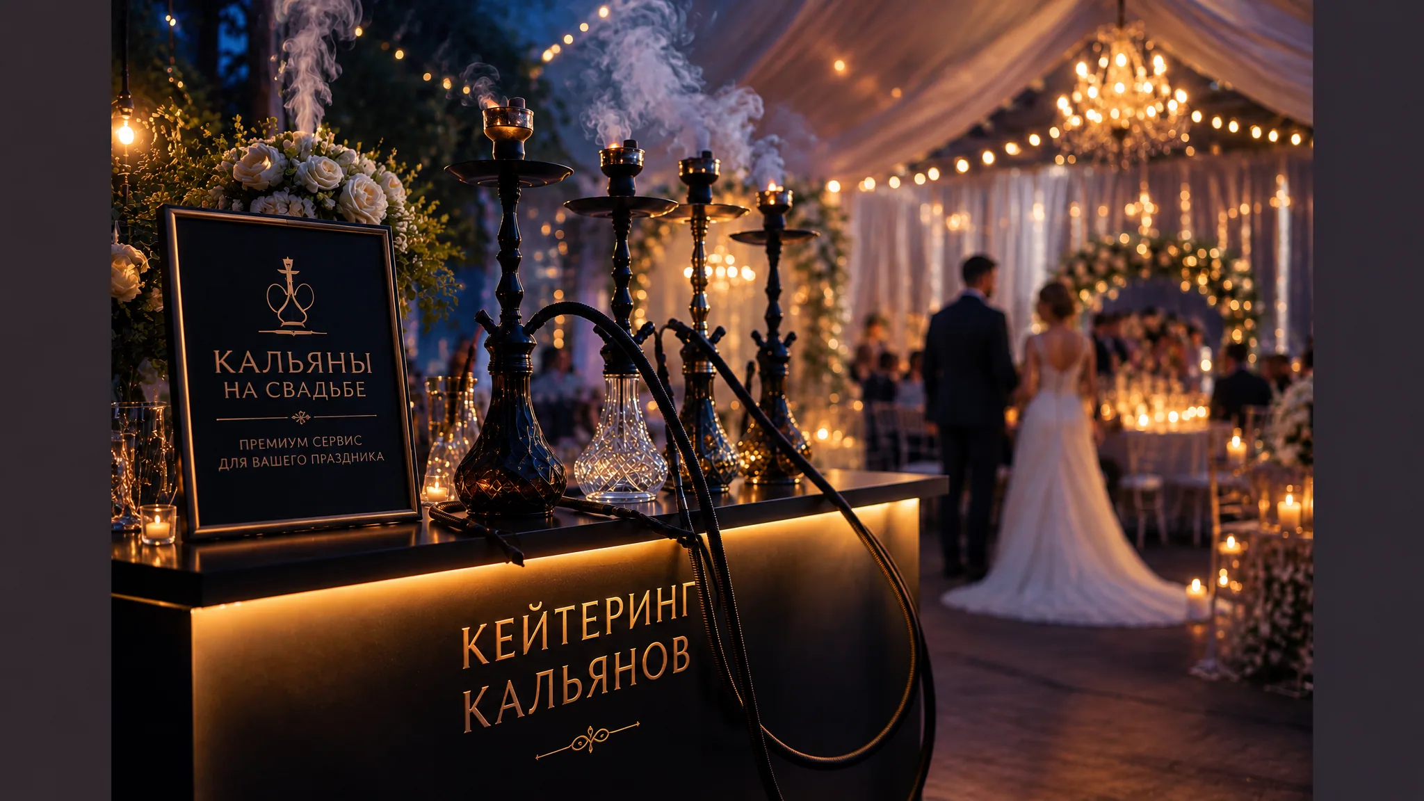 Кальянная зона MOS-HOOKAH на свадьбе